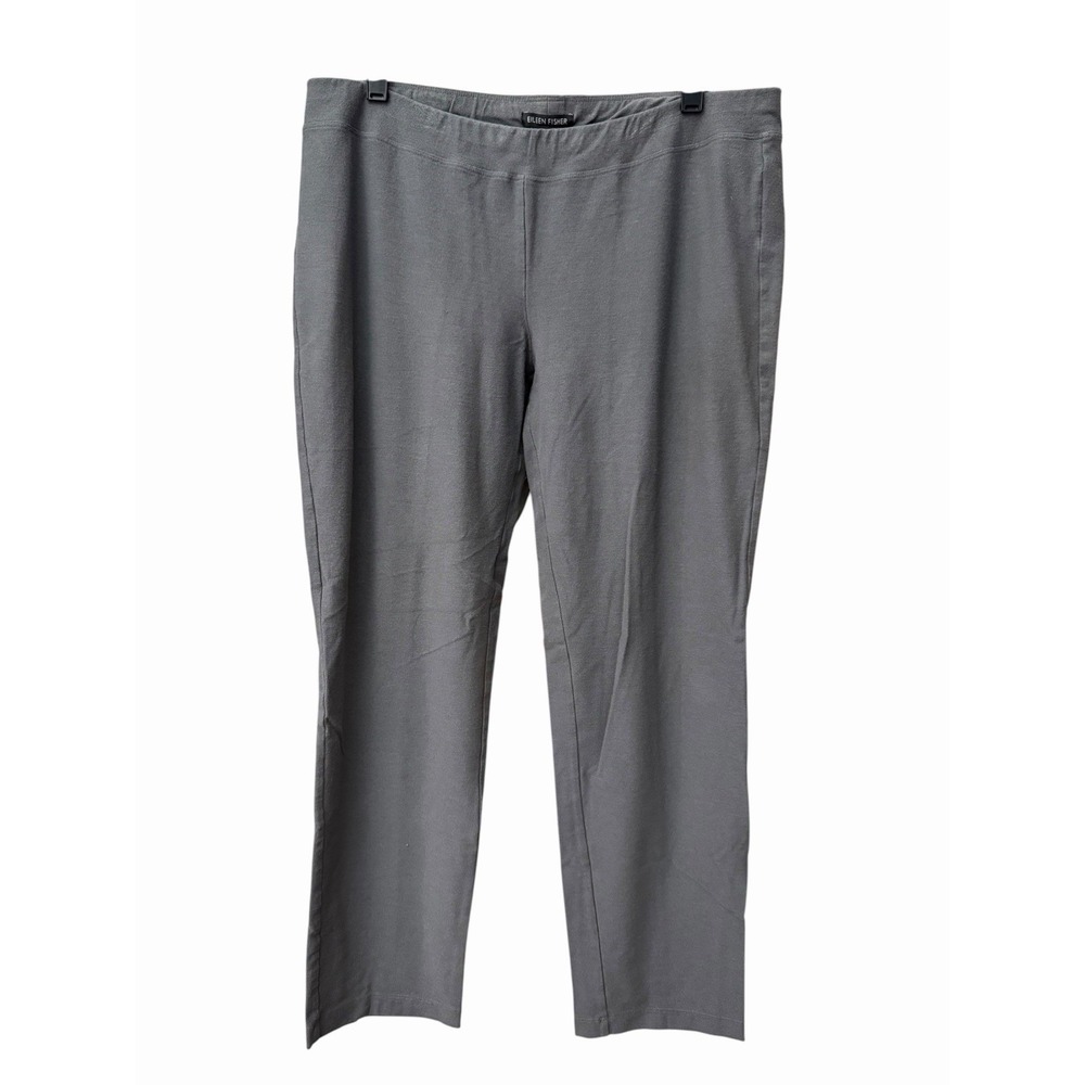 Eileen Fisher Jersey Pants Women's Medium Gray Stretch Tapered Office #A10-2